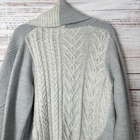 Fate Please Yourself Gray and Cream Open Shawl Chunky Cardigan, EUC, Small - Picture 15 of 16